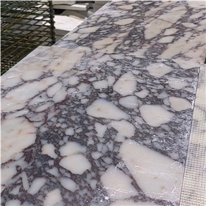 Lilac Calacatta Viola Marble Honed Picket Mosaics