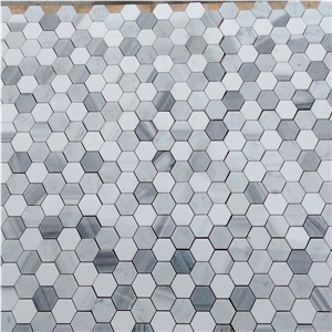Marmara White Marble Hexagon Mosaic Honed Tiles
