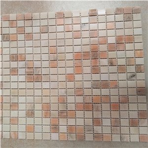 Pink Marble Square Pattern Field Floor Wall Mosaic