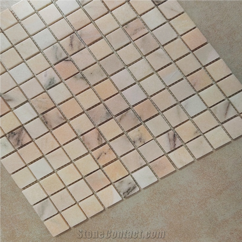 Pink Marble Square Pattern Field Floor Wall Mosaic
