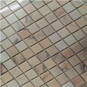 Pink Marble Square Pattern Field Floor Wall Mosaic