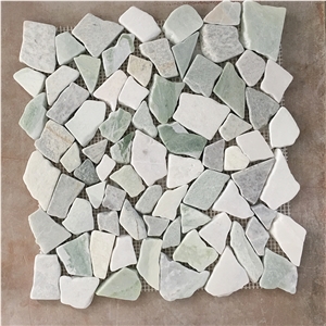 Tri-Blended Marble Tumbled Irregular Chip Mosaic