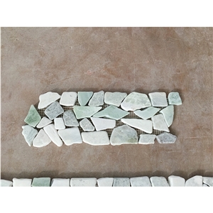 Tri-Blended Marble Tumbled Irregular Chip Mosaic