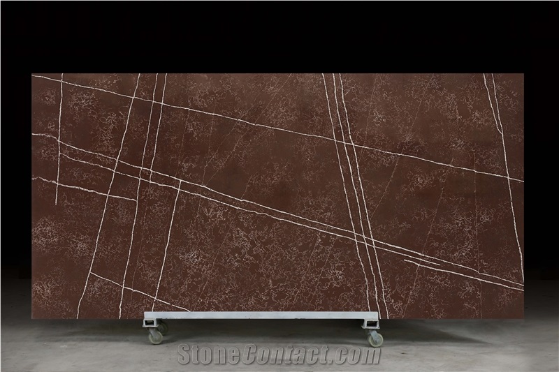 Brown Stone New Design Quartz Stone Artificial Calacatta