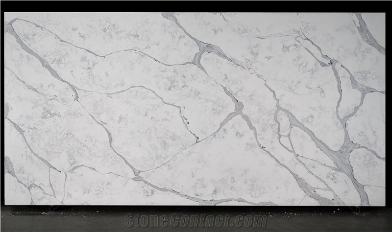 Calacatta Quartz Grey Vein Stone Artificial Tiles Slabs
