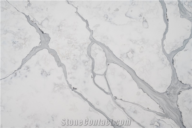 Calacatta Quartz Grey Vein Stone Artificial Tiles Slabs