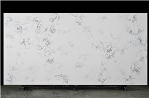 Polished AQ054 White Quartz Stone Slab Super White