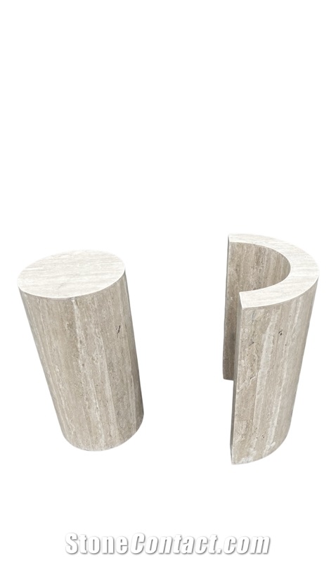 Stone Dinning Table Base#6 In Peruvian Travertine Polished