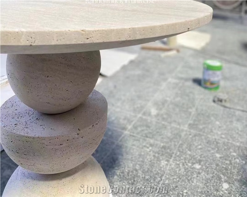 3-Leg Travertine Furniture Italian Classic Travertine Table