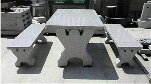 6-Stool Granite Garden Table Green Grade Garden Furniture