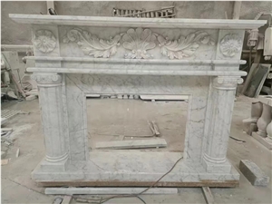 Carved Marble Modern Fireplace Carrara Fireplace Mantel