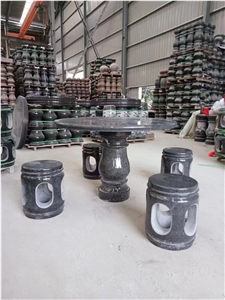 Landscaping Granite Furniture 4-Stool G654 Circle Table Set