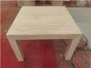 Squre Travertine Dining Table Travertino Classico Furniture