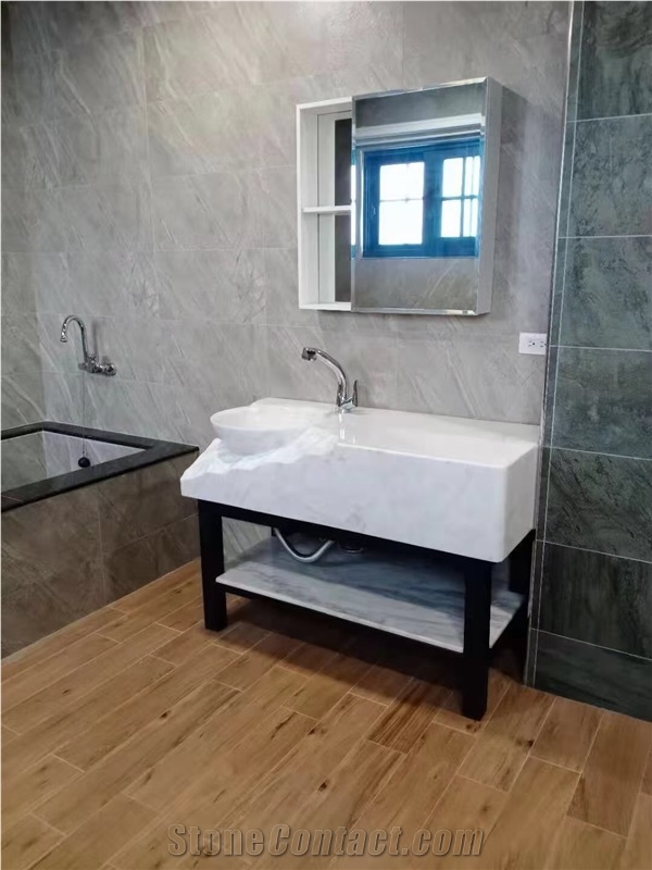 Twisting Marble Pedestal Wash Basin Milas Lilac Square Sink