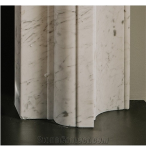 Carrara White Marble Simple Modern Fireplace