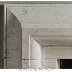 Carrara White Marble Simple Modern Fireplace