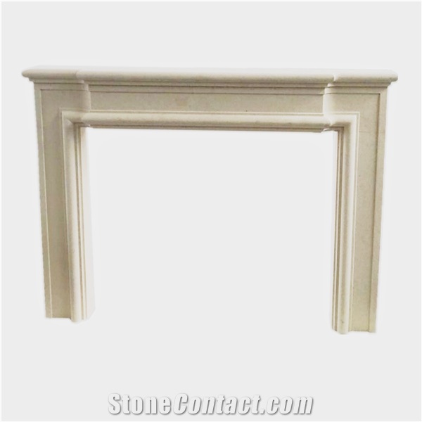 Portugal Limestone Modern Fireplace
