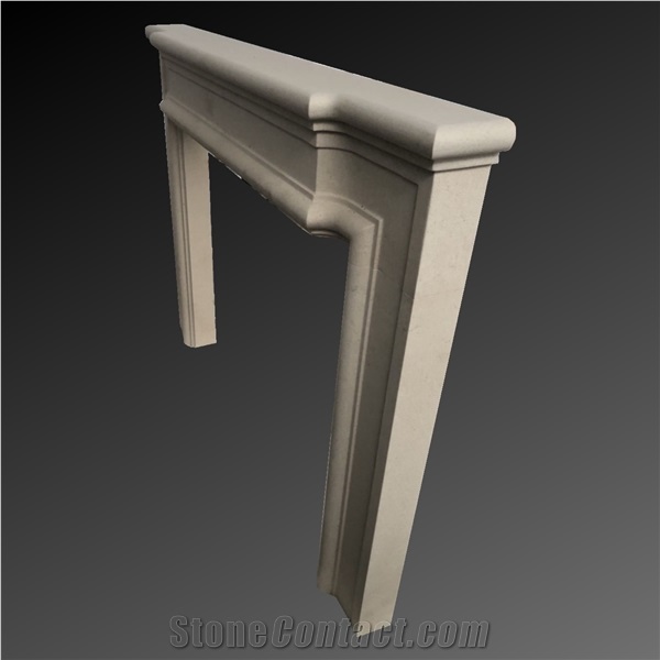 Portugal Limestone Modern Fireplace