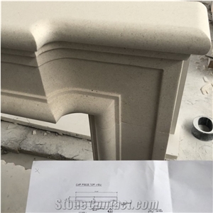 Portugal Limestone Modern Fireplace