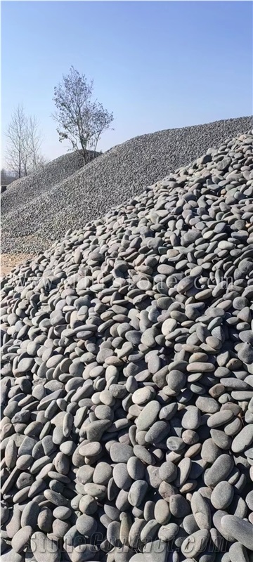 Black Pebble Stone Natural Swarthy Black Pebble Beach Stone