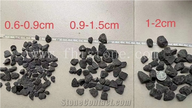 Crushed Stone Black Chip Stone For Landscaping Decoration