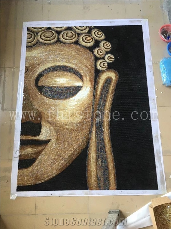 God Idol Marble Painting Budda Mosaic Art Work