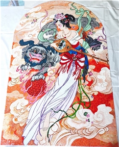 God Idol Marble Painting Budda Mosaic Art Work