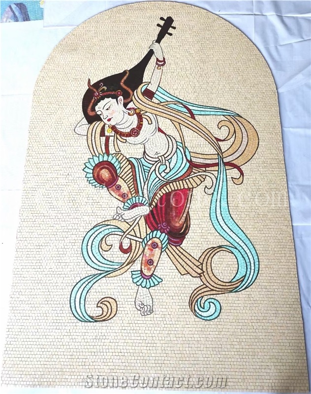God Idol Marble Painting Budda Mosaic Art Work
