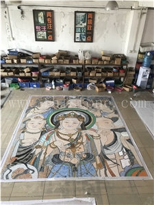 God Idol Marble Painting Budda Mosaic Art Work