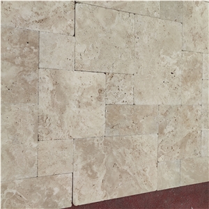 Ivory Travertine French Versaille Pattern Tumbled Tile