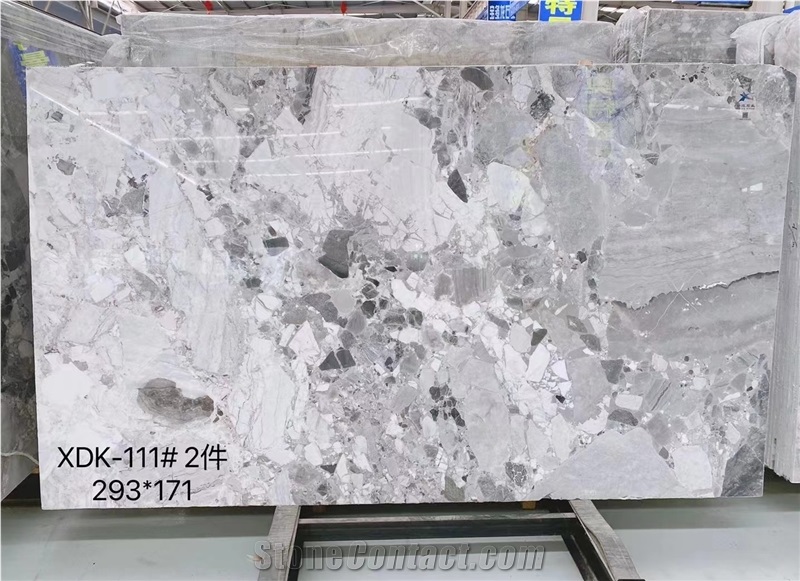 Panda Grey Marble Slabs Tile For Project Panda Grey Flower