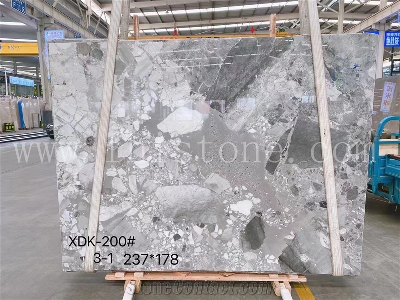 Panda Grey Marble Slabs Tile For Project Panda Grey Flower