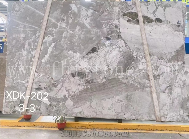 Panda Grey Marble Slabs Tile For Project Panda Grey Flower