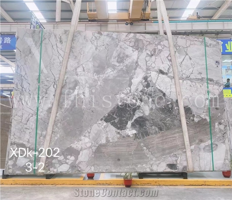 Panda Grey Marble Slabs Tile For Project Panda Grey Flower