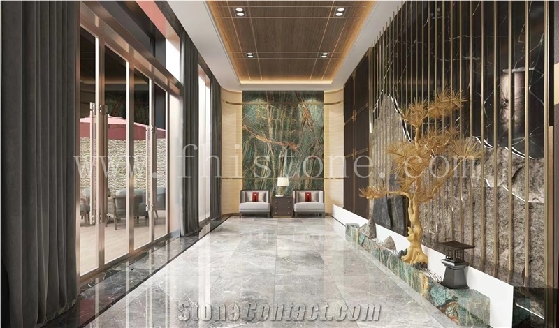 Rain Forest Green Marble  India Green Marble Slab And Tile