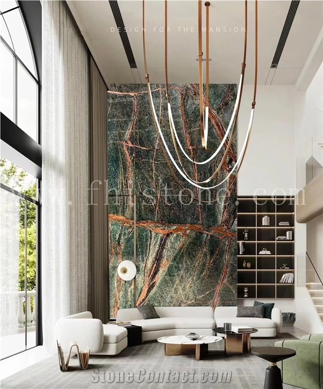 Rain Forest Green Marble  India Green Marble Slab And Tile