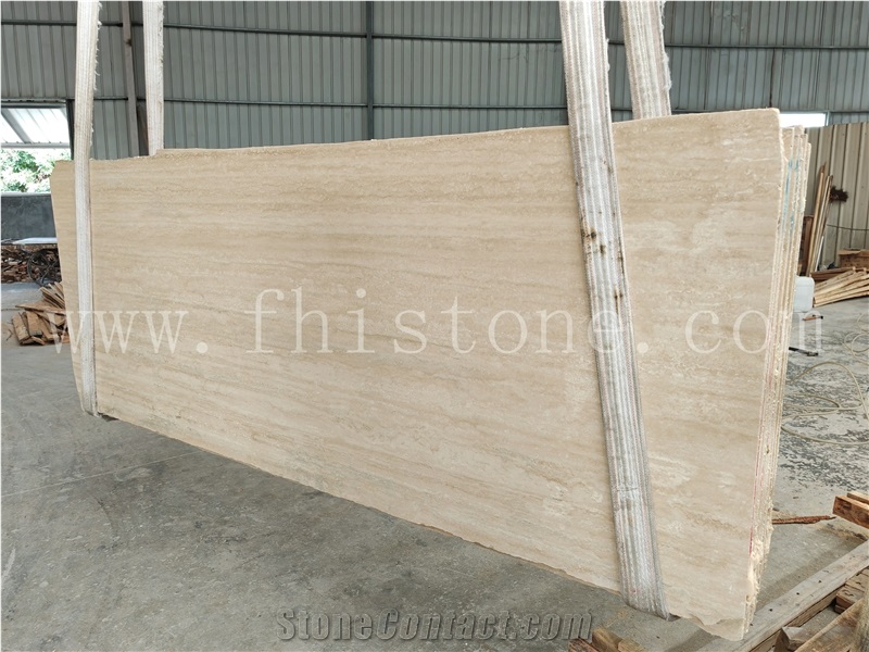 Super White Travertine Classic Light Travertine Vein Cut