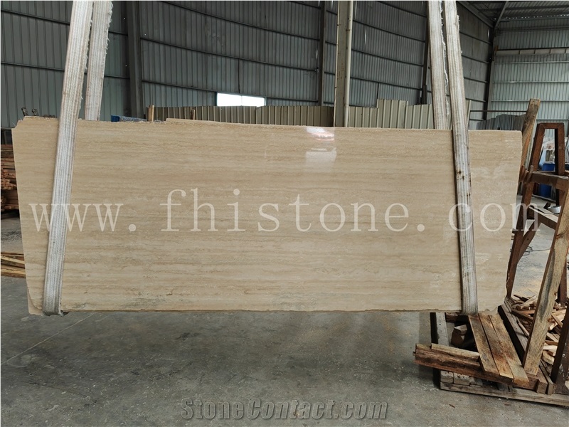 Super White Travertine Classic Light Travertine Vein Cut