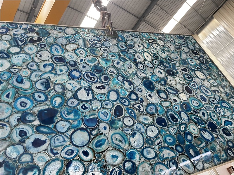 Agate Blue Big Slab For Background Wall