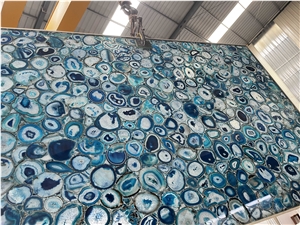 Agate Blue Big Slab For Background Wall