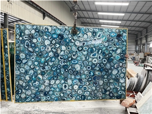 Agate Blue Big Slab For Background Wall