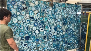 Agate Blue Big Slab For Background Wall