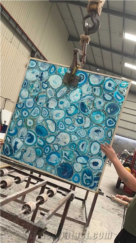 Agate Blue Big Slab For Background Wall
