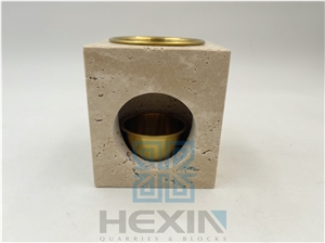 Beige Travertine Essential Oil Diffuser (Candle Burner)
