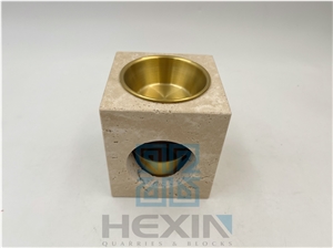 Beige Travertine Essential Oil Diffuser (Candle Burner)