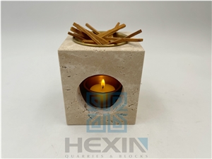 Beige Travertine Essential Oil Diffuser (Candle Burner)