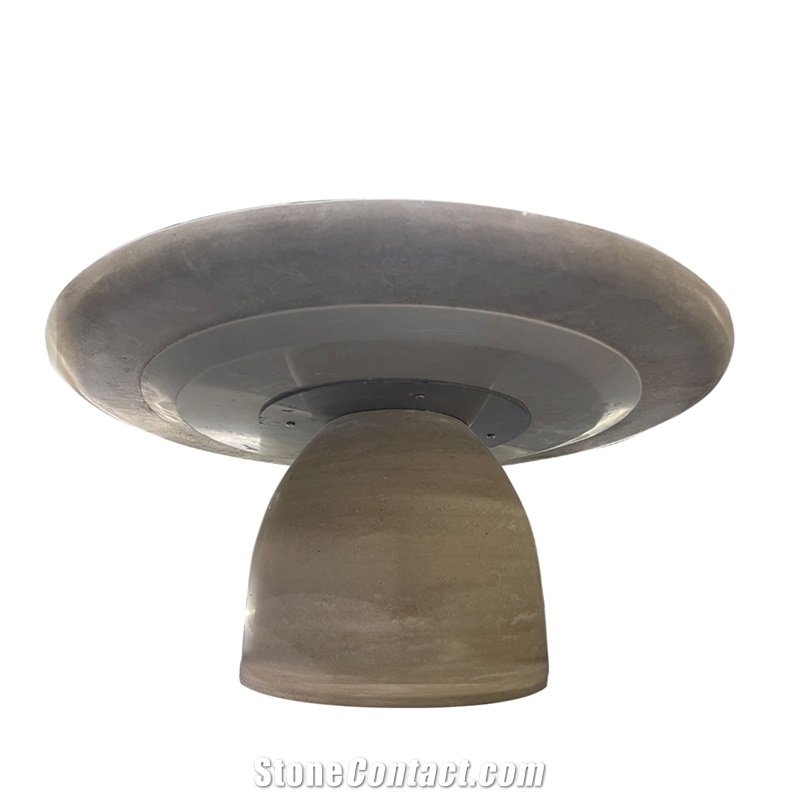 Round Coffee Table Travertine