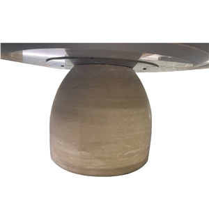 Round Coffee Table Travertine