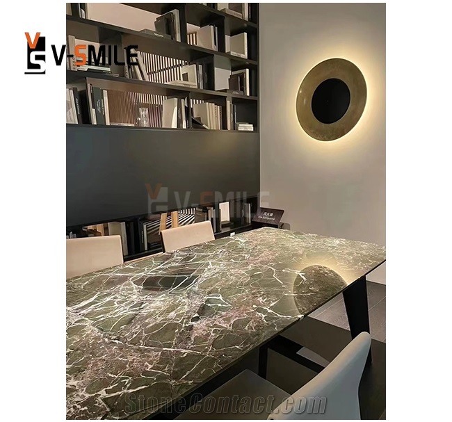 Home Furniture Green  Levanto Marble Top Dining Table