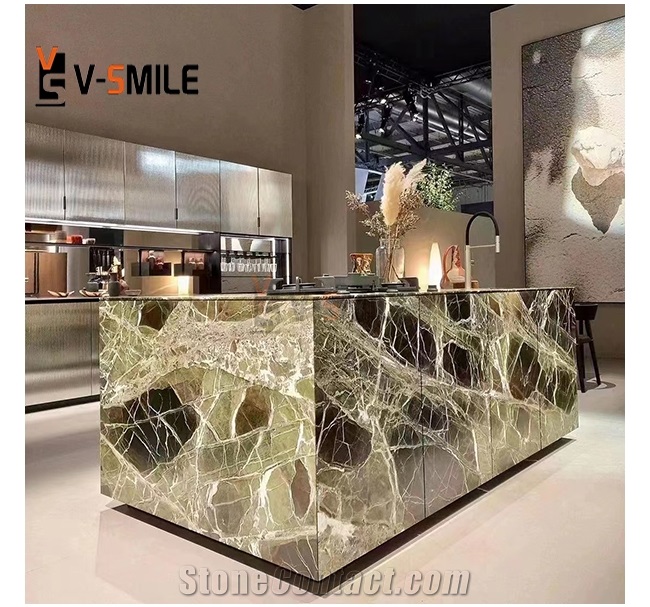 Home Furniture Green  Levanto Marble Top Dining Table